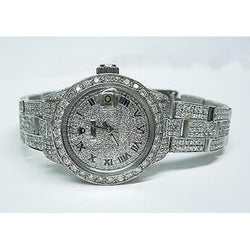 Orologio da donna Rolex Datejust da 12,5 ct. Bracciale con diamanti completamente ghiacciati