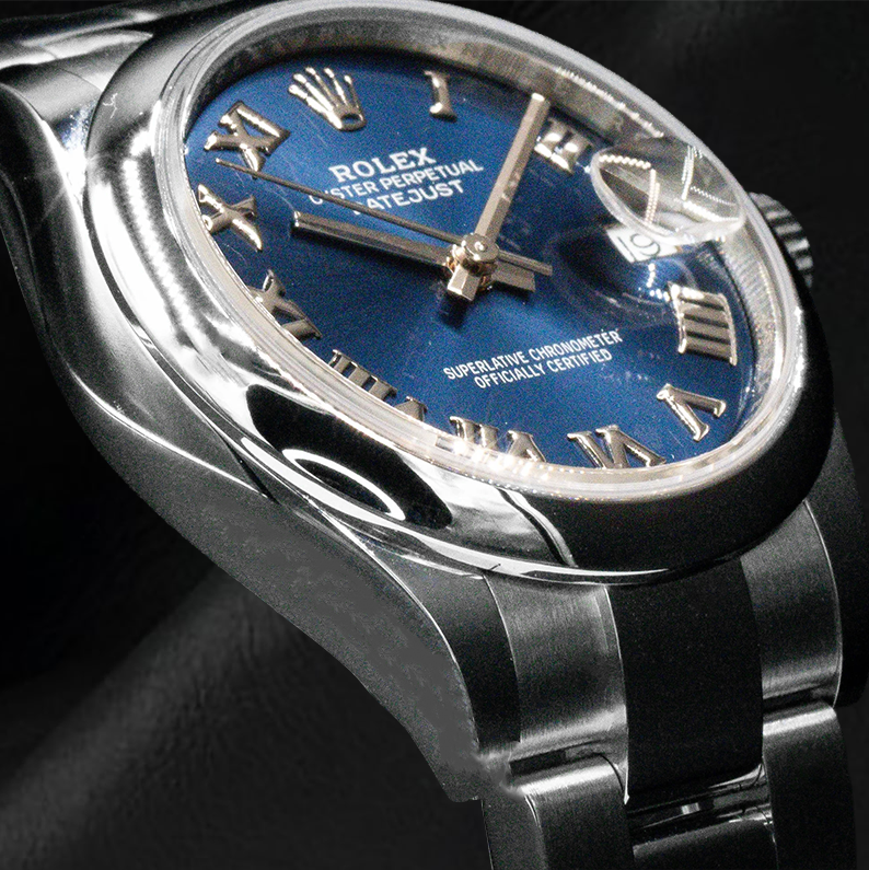 Orologio da donna Rolex Datejust da 31 mm con quadrante blu romano in acciaio inossidabile