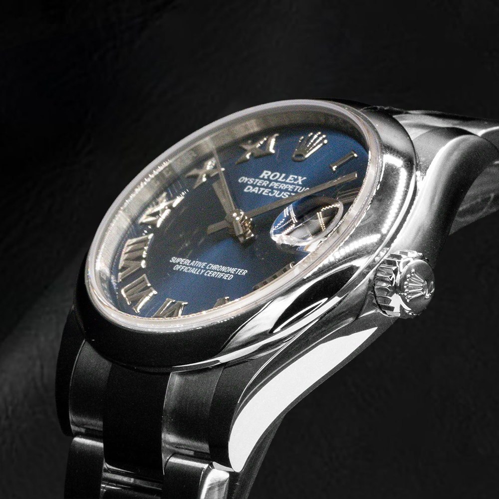 Orologio da donna Rolex Datejust da 31 mm con quadrante blu romano in acciaio inossidabile