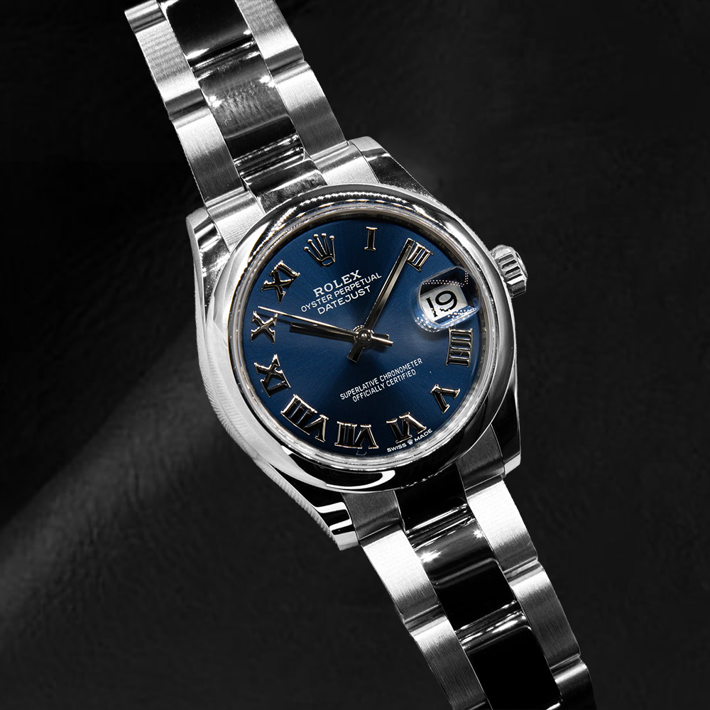 Orologio da donna Rolex Datejust da 31 mm con quadrante blu romano in acciaio inossidabile