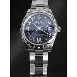 Orologio da donna Rolex Datejust da 31 mm in acciaio con diamanti, ostrica grigio romano