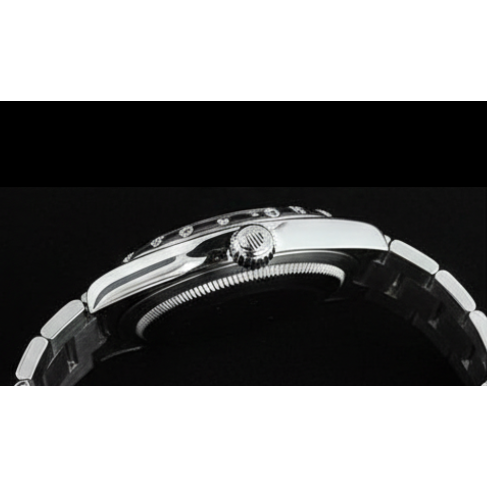 Orologio da donna Rolex Datejust da 31 mm in acciaio inossidabile con diamanti romani neri