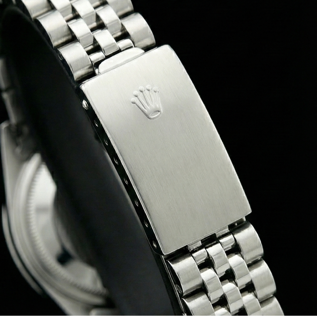 Orologio da donna Rolex Datejust in acciaio inossidabile con lunetta di diamanti bianca