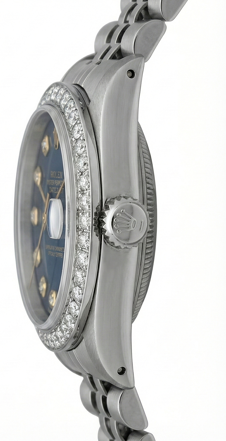 Orologio da donna Rolex Datejust quadrante nero lunetta bracciale giubileo in acciaio inossidabile