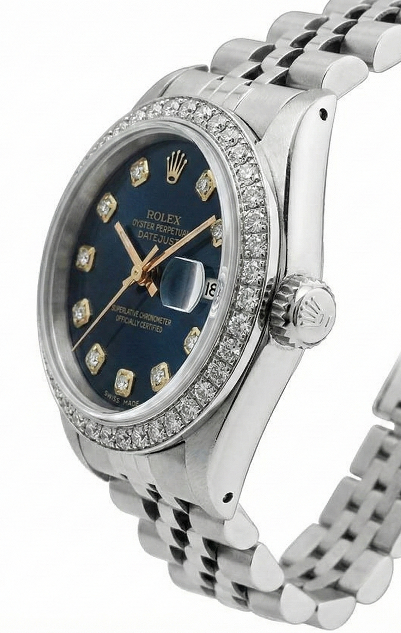 Orologio da donna Rolex Datejust quadrante nero lunetta bracciale giubileo in acciaio inossidabile