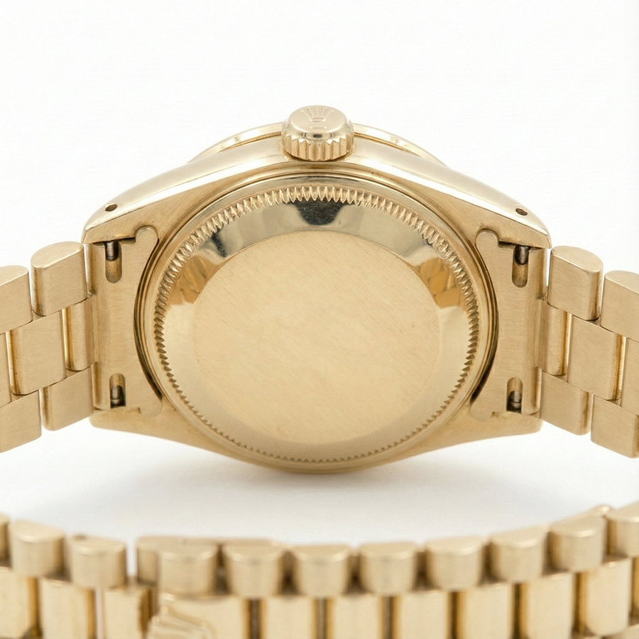 Orologio da donna Rolex President Datejust con quadrante con lunetta in diamanti