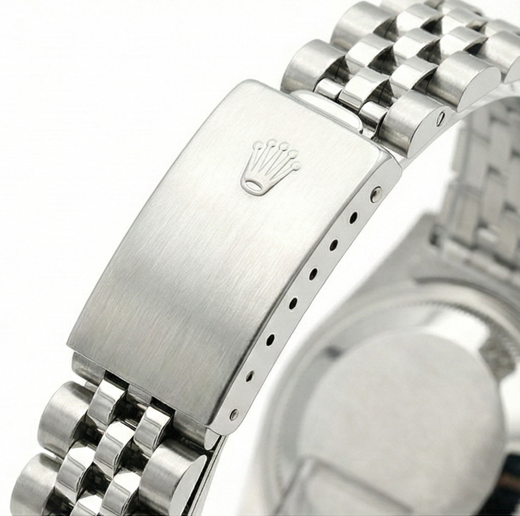 Orologio da donna Rolex con quadrante romano bianco e cinturino in diamanti Datejust