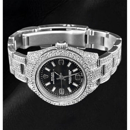 Orologio da donna Rolex ostrica perpetua 26mm 10ct ghiacciato 