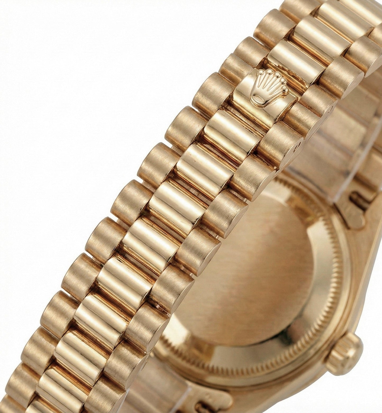 Orologio da donna Rolex stile presidenziale con quadrante in diamanti e corda blu in oro giallo