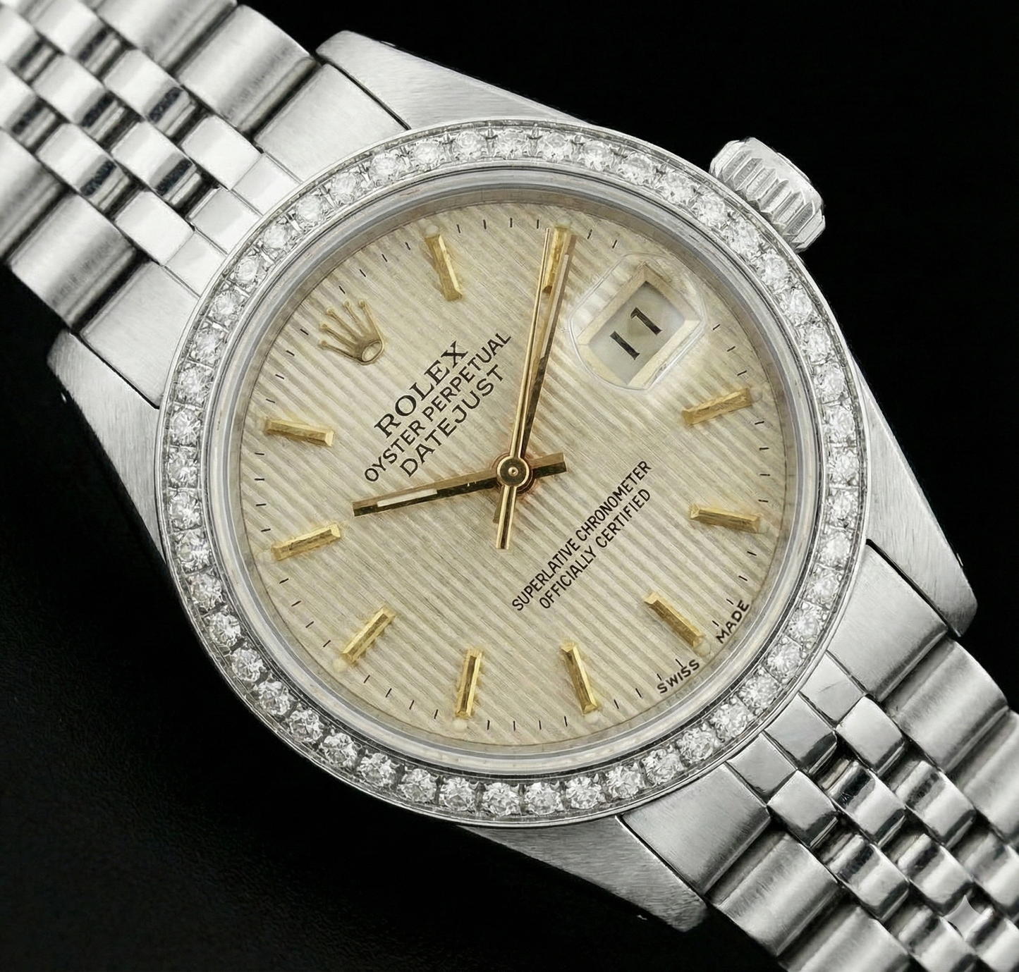 Orologio da donna con bracciale giubileo in acciaio inossidabile Datejust quadrante bianco a bastoncino Rolex