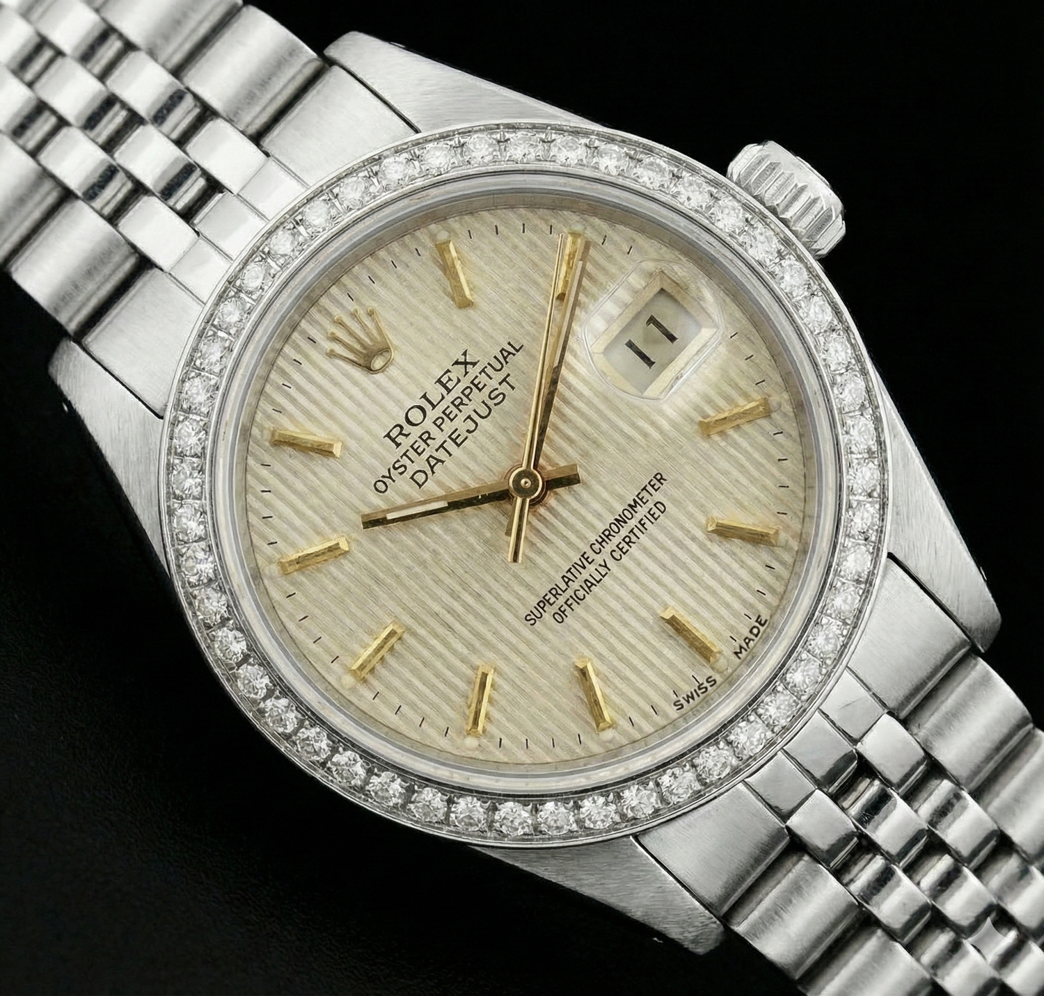 Orologio da donna con bracciale giubileo in acciaio inossidabile Datejust quadrante bianco a bastoncino Rolex