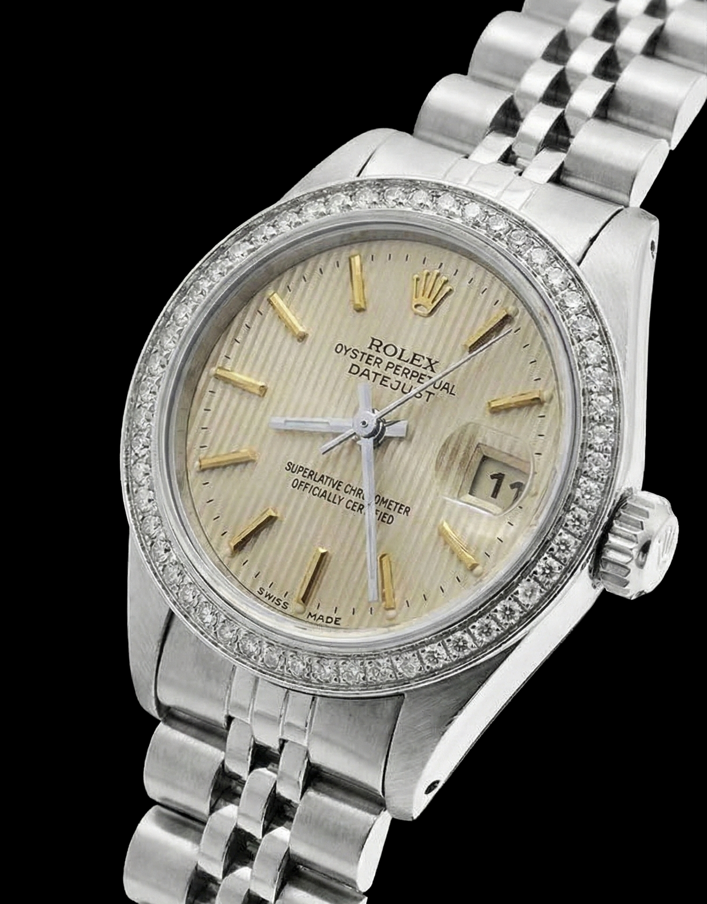 Orologio da donna con bracciale giubileo in acciaio inossidabile Datejust quadrante bianco a bastoncino Rolex