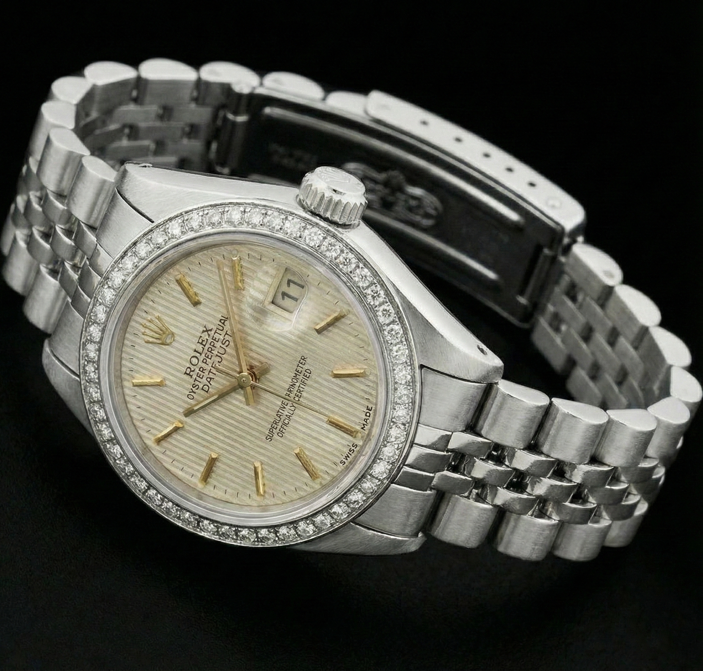 Orologio da donna con bracciale giubileo in acciaio inossidabile Datejust quadrante bianco a bastoncino Rolex