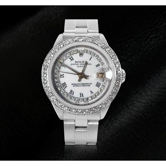 Orologio da donna con data e cordino bianco