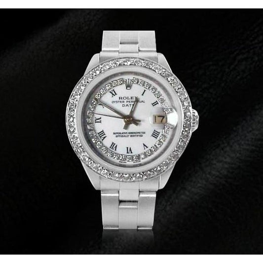 Orologio da donna con data e cordino bianco