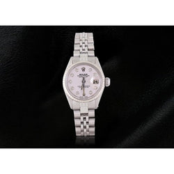 Orologio da donna con quadrante in argento con diamanti, bracciale acciaio inossidabile giubileo, Rolex Datejust