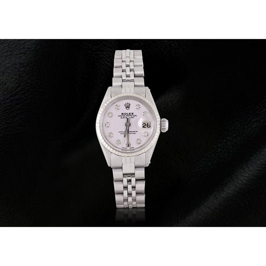 Orologio da donna con quadrante in argento con diamanti, bracciale acciaio inossidabile giubileo, Rolex Datejust
