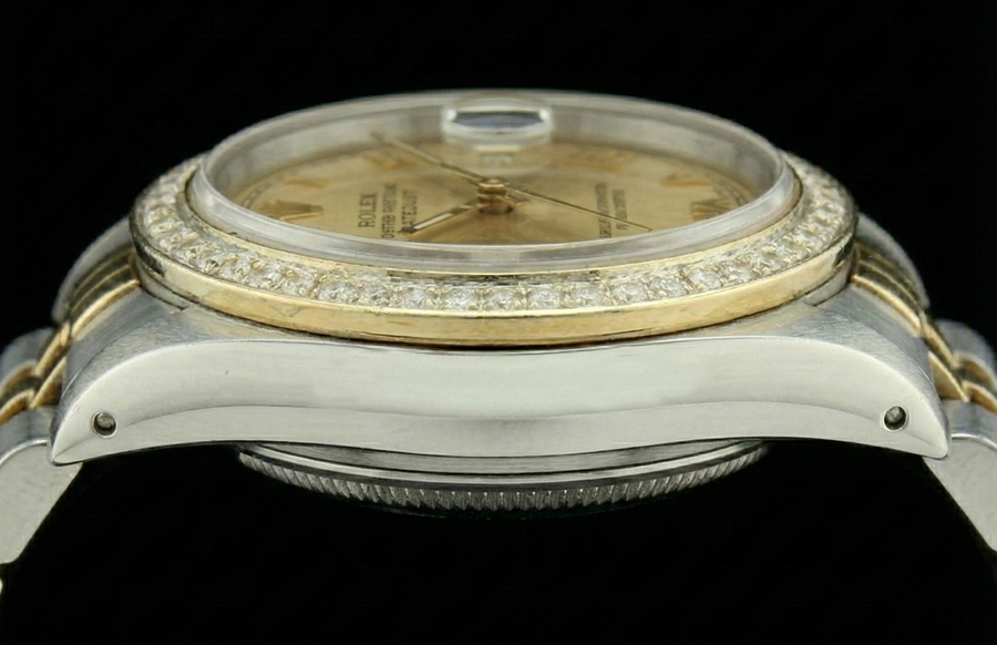 Orologio da donna con quadrante romano in oro e acciaio Rolex Datejust giubileo