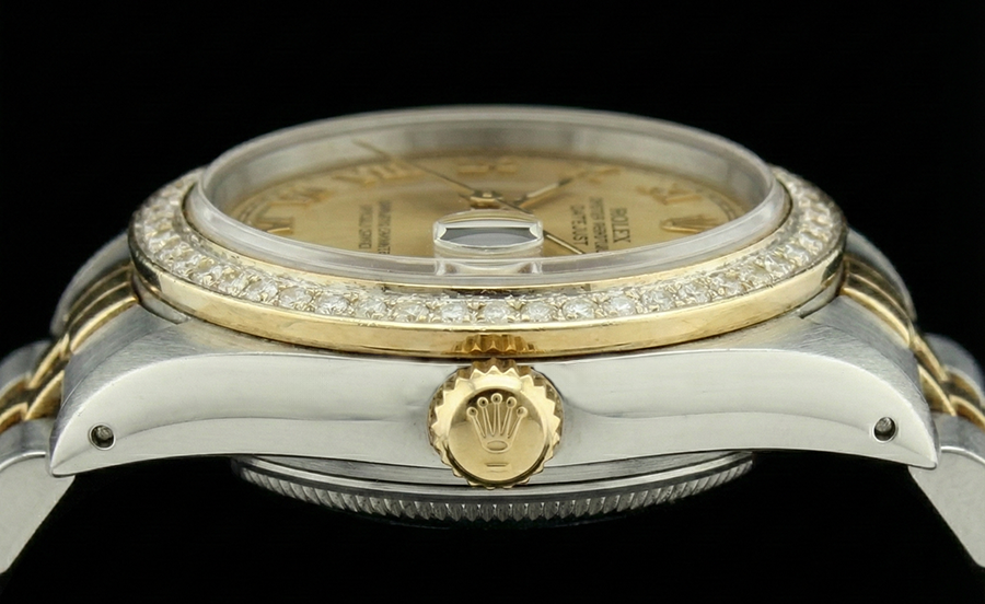 Orologio da donna con quadrante romano in oro e acciaio Rolex Datejust giubileo