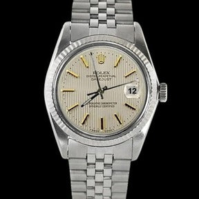 Orologio da uomo Datejust Quadrante bastone del giubileo in acciaio inossidabile Lunetta scanalata Rolex 