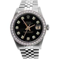 Orologio da uomo Datejust perpetuo Rolex in acciaio inossidabile con quadrante con diamanti e lunetta IMPOSTAZIONE RAPIDA