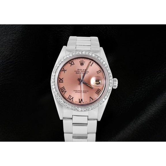 Orologio da uomo Oyster in acciaio inossidabile con quadrante color salmone