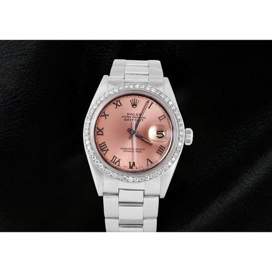 Orologio da uomo Oyster in acciaio inossidabile con quadrante color salmone