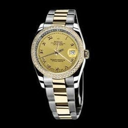 Orologio da uomo Rolex Date in acciaio inossidabile e oro da donna, bicolore