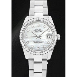Orologio da uomo Rolex Datejust 31mm in argento madreperla diamanti