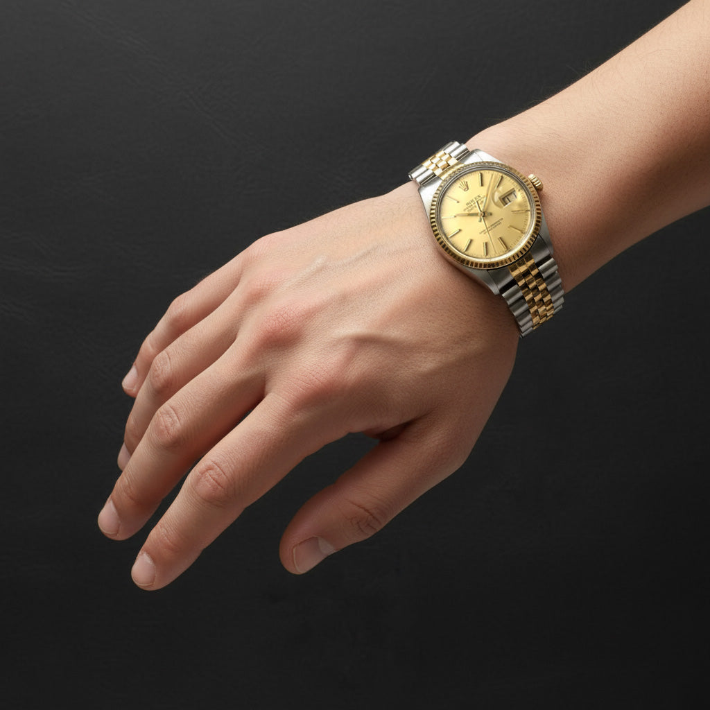 Orologio da uomo Rolex Datejust 36 mm con quadrante champagne e due toni