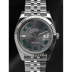 Orologio da uomo Rolex Datejust 41 mm Wimbledon romano in acciaio inossidabile