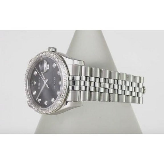 Orologio da uomo Rolex Datejust Chiusura nascosta con quadrante con diamanti personalizzato da 3,5 ct, acciaio inossidabile e oro