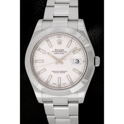 Orologio da uomo Rolex Datejust II in acciaio inossidabile da 41 mm, quadrante bianco