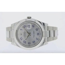 Orologio da uomo Rolex Datejust II quadrante argentato arabo Datejust 2 acciaio inossidabile