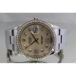 Orologio da uomo Rolex Datejust con lunetta in madreperla e diamanti personalizzati