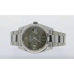 Orologio da uomo Rolex Datejust con lunetta scanalata e bracciale in acciaio inossidabile IMPOSTAZIONE RAPIDA