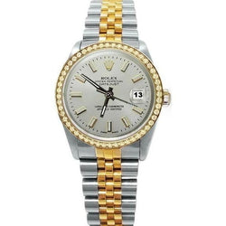Orologio da uomo Rolex Datejust con quadrante bianco e lunetta in diamanti giubileo impostazione rapida