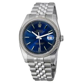 Orologio da uomo Rolex Datejust con quadrante blu e quadrante in acciaio inossidabile con regolazione rapida