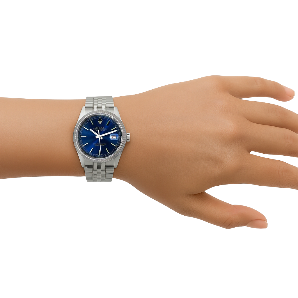 Orologio da uomo Rolex Datejust con quadrante blu e quadrante in acciaio inossidabile con regolazione rapida P1
