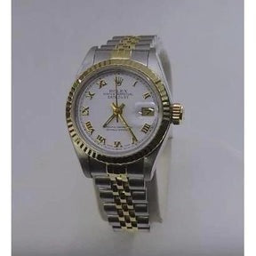 Orologio da uomo Rolex Datejust da 36 mm quadrante bianco bracciale bicolore
