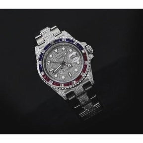 Orologio da uomo Rolex Gmt master Ii ghiacciato con diamanti