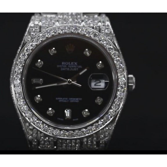 Orologio da uomo Rolex con diamanti personalizzati ghiacciati da 18 carati