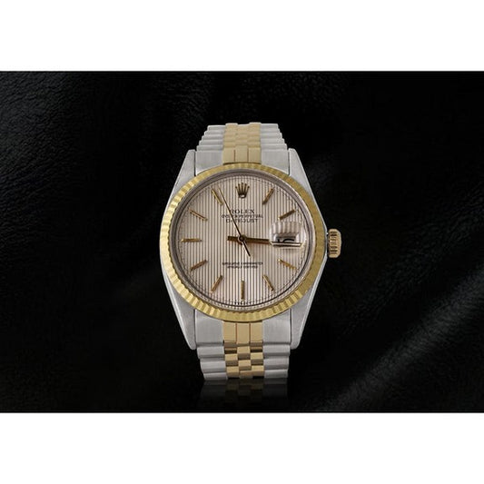 Orologio da uomo Rolex con quadrante a bastone avorio Datejust