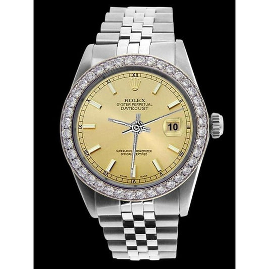 Orologio da uomo Rolex con quadrante a bastone e cinturino Datejust giubileo