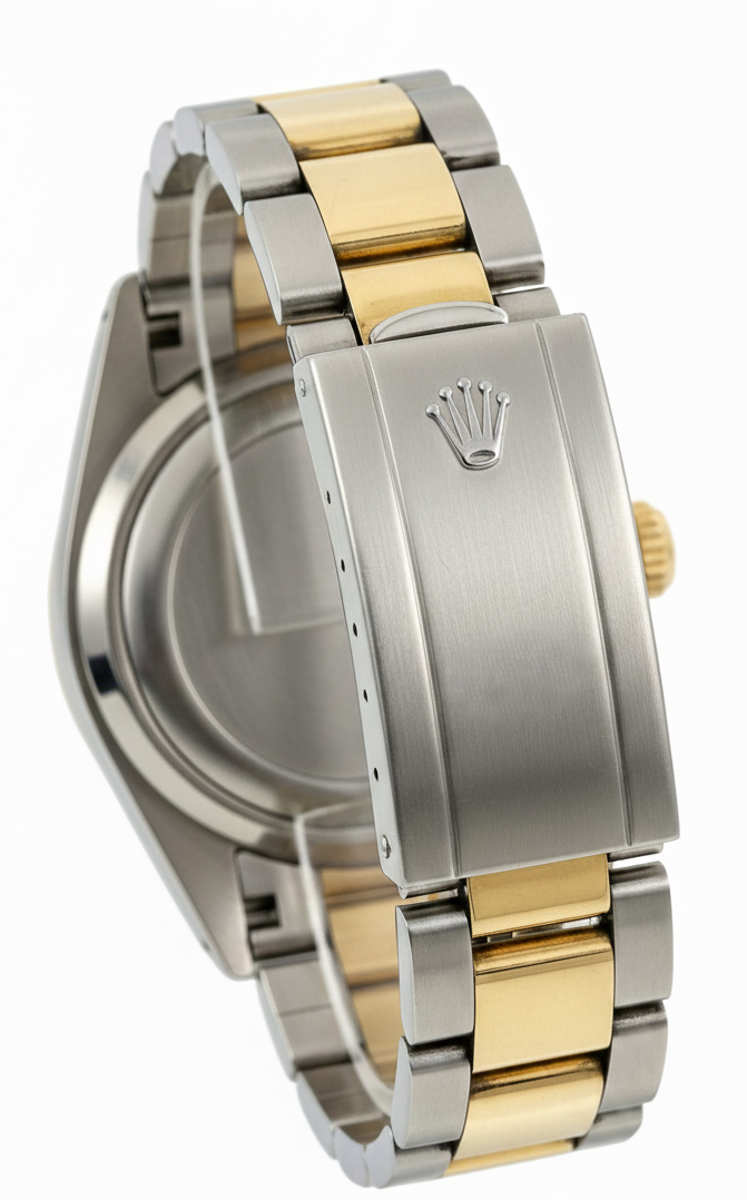 Orologio da uomo Rolex con quadrante in madreperla e diamanti, lunetta in oro giallo