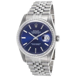 Orologio da uomo Rolex giubileo Datejust con quadrante blu a bastone, impostazione rapida in acciaio inossidabile