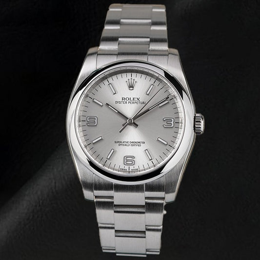 Orologio da uomo Rolex ostrica perpetua argento esploratrice quadrante 36mm acciaio