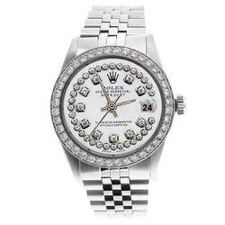 Orologio da uomo Rolex perpetuo con lunetta bianca e cinturino in corda Datejust in acciaio inossidabile giubileo