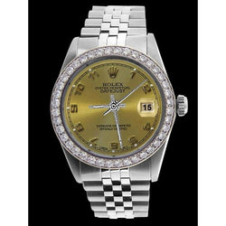 Orologio da uomo Rolex perpetuo in acciaio inossidabile Champagne Datejust Quadrante arabo IMPOSTAZIONE RAPIDA