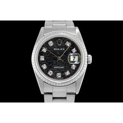 Orologio da uomo con quadrante giubileo in diamante Rolex Datejust Lunetta scanalata con regolazione rapida
